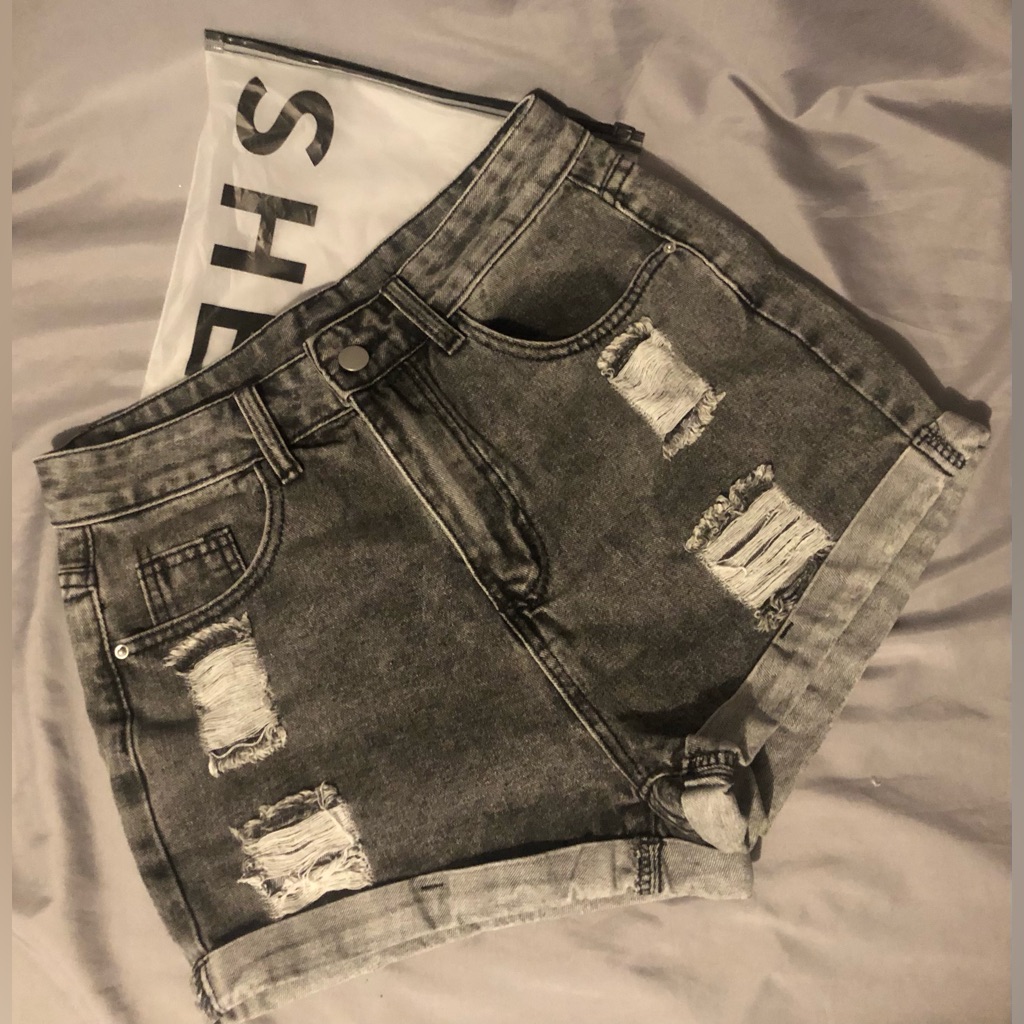 High Waist Distressed Shorts